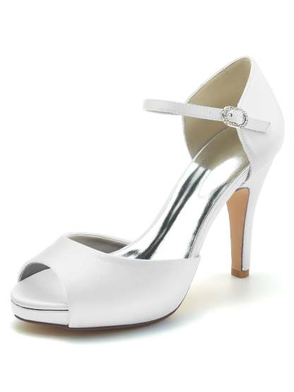 Bridesmaid's Open Toe High Heel Wedding Shoes for Women