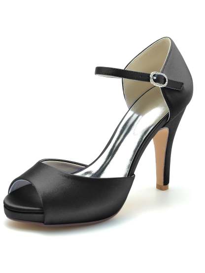 Bridesmaid's Open Toe High Heel Wedding Shoes for Women