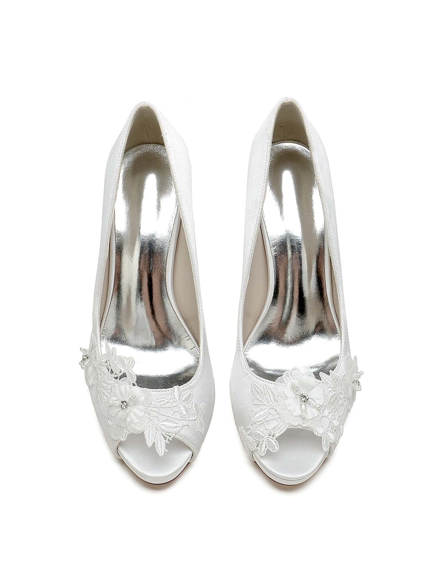 Bridal High Heel Lace Open Toe Shoes for Women