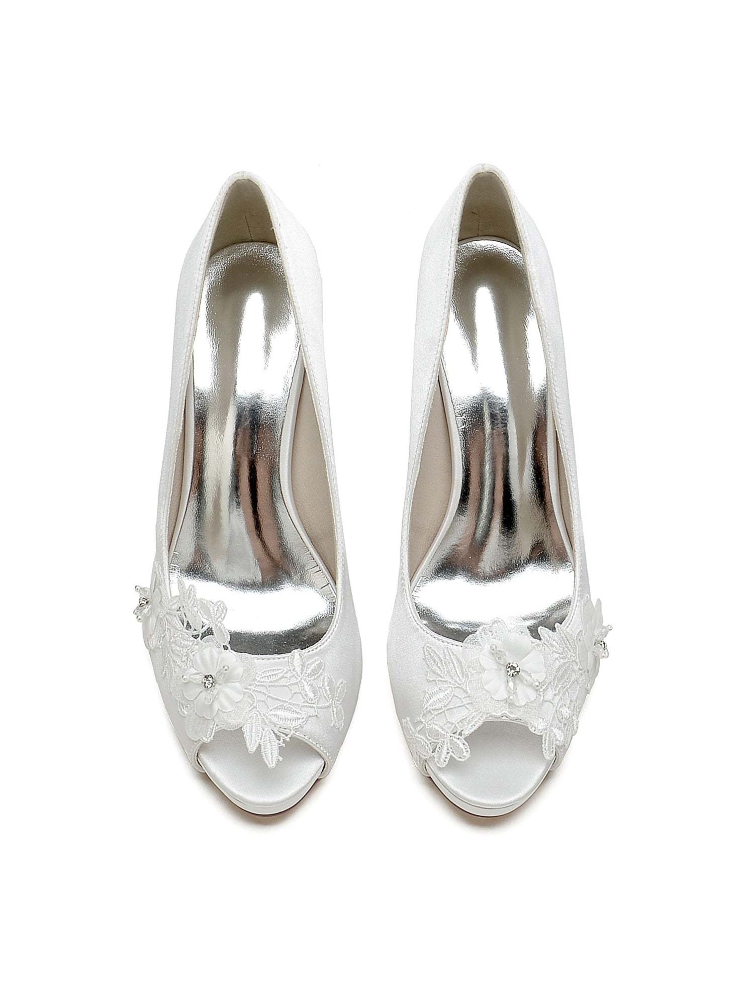 Bridal High Heel Lace Open Toe Shoes for Women
