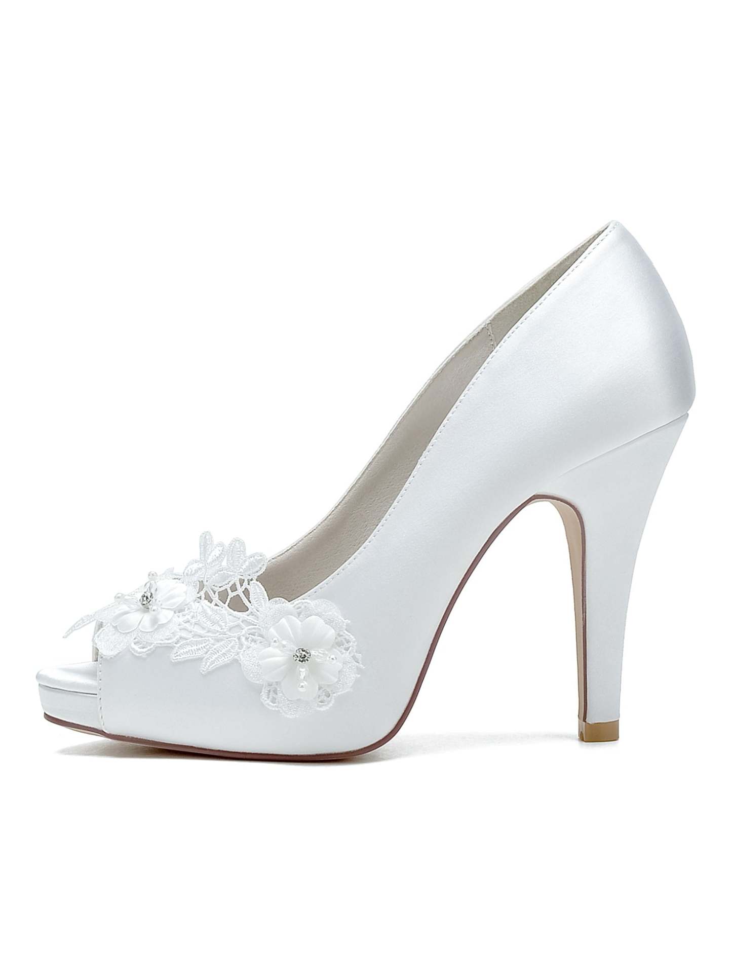 Bridal High Heel Lace Open Toe Shoes for Women