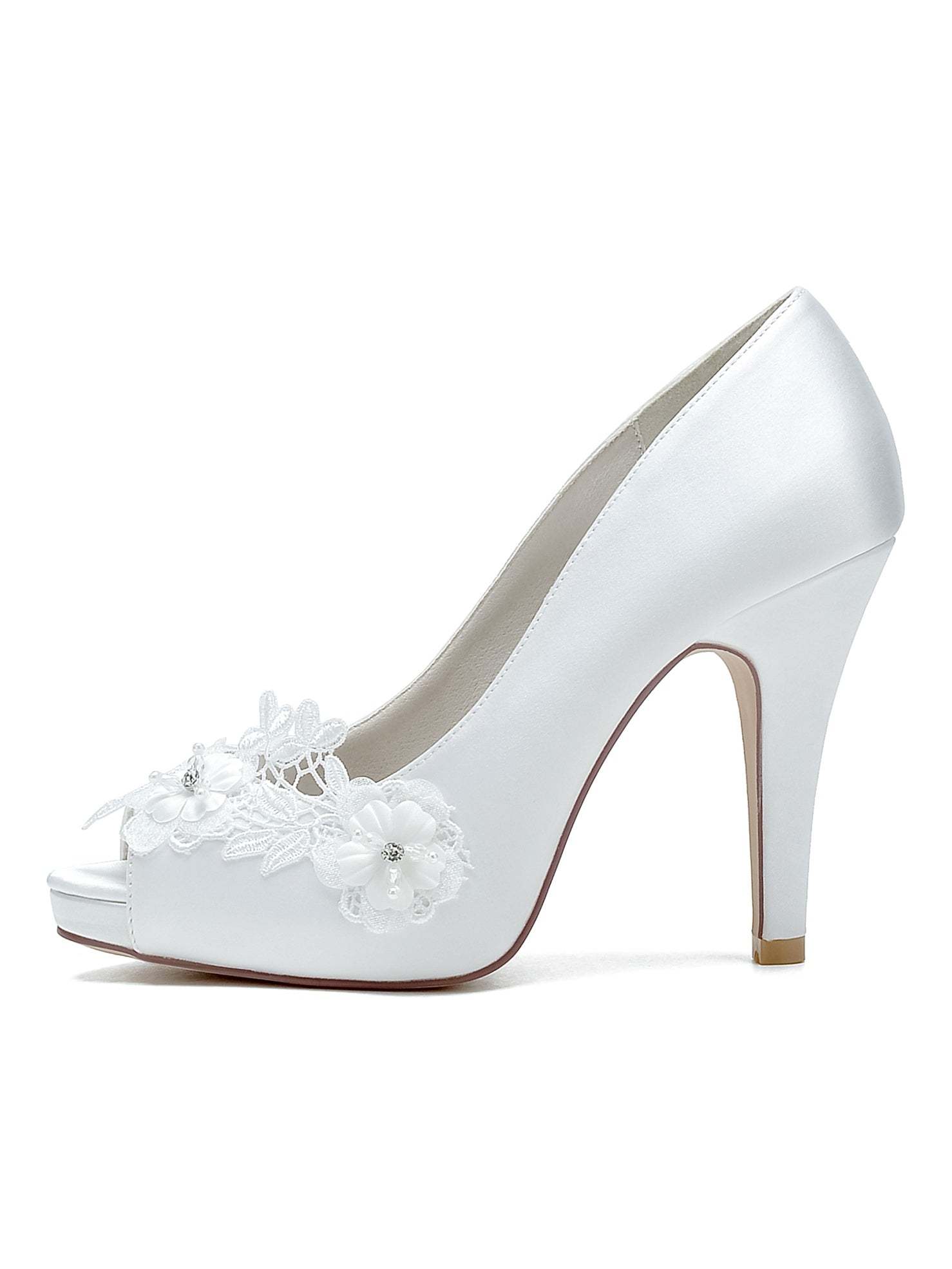 Bridal High Heel Lace Open Toe Shoes for Women