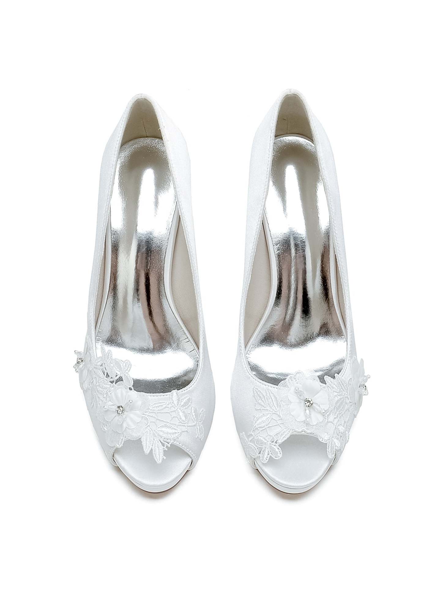 Bridal High Heel Lace Open Toe Shoes for Women