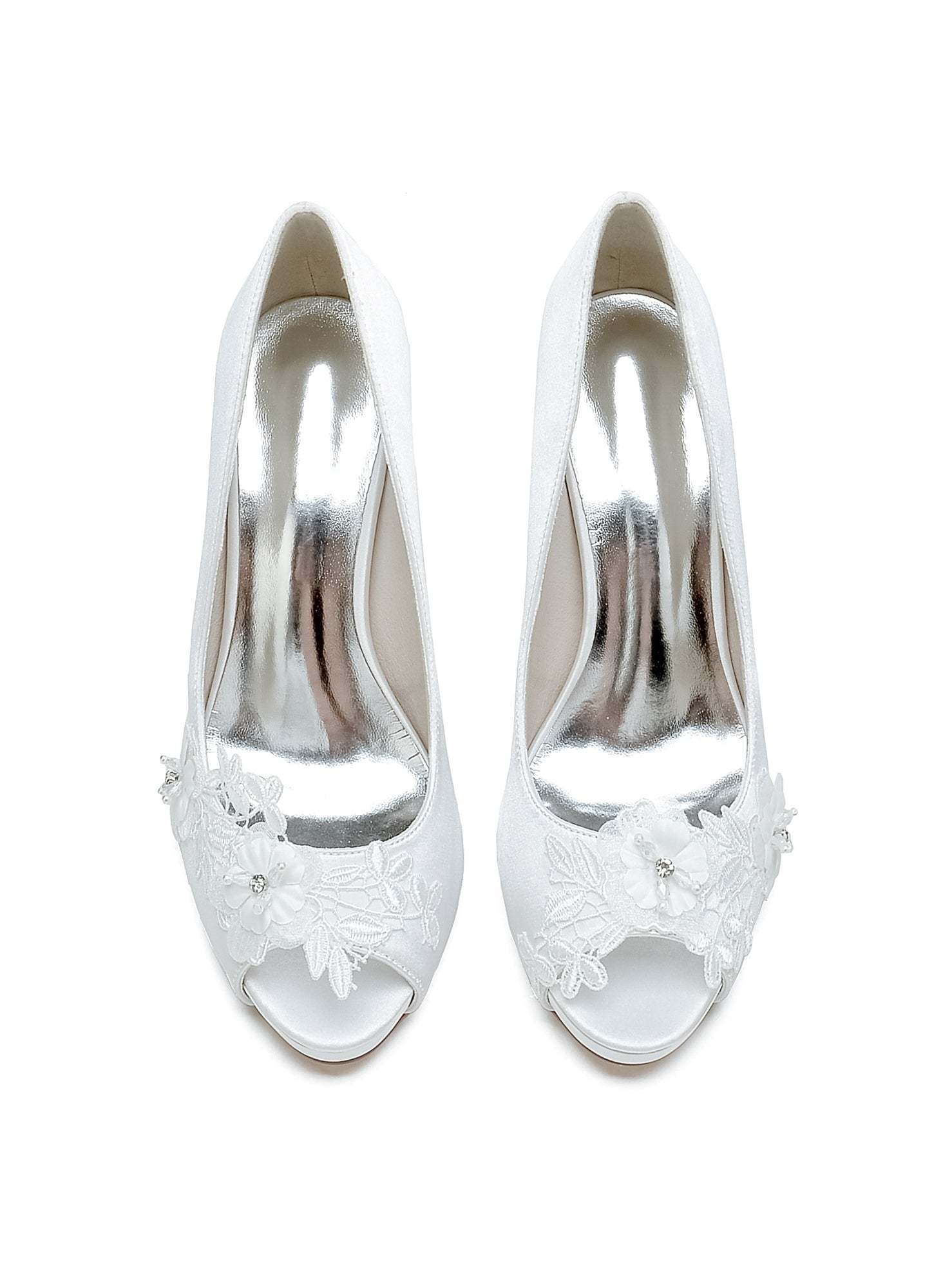 Bridal High Heel Lace Open Toe Shoes for Women