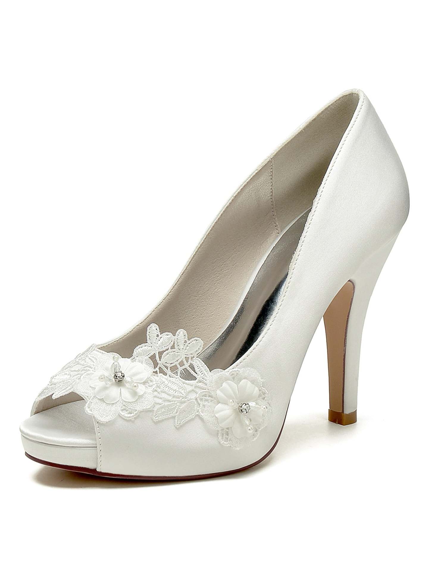 Bridal High Heel Lace Open Toe Shoes for Women