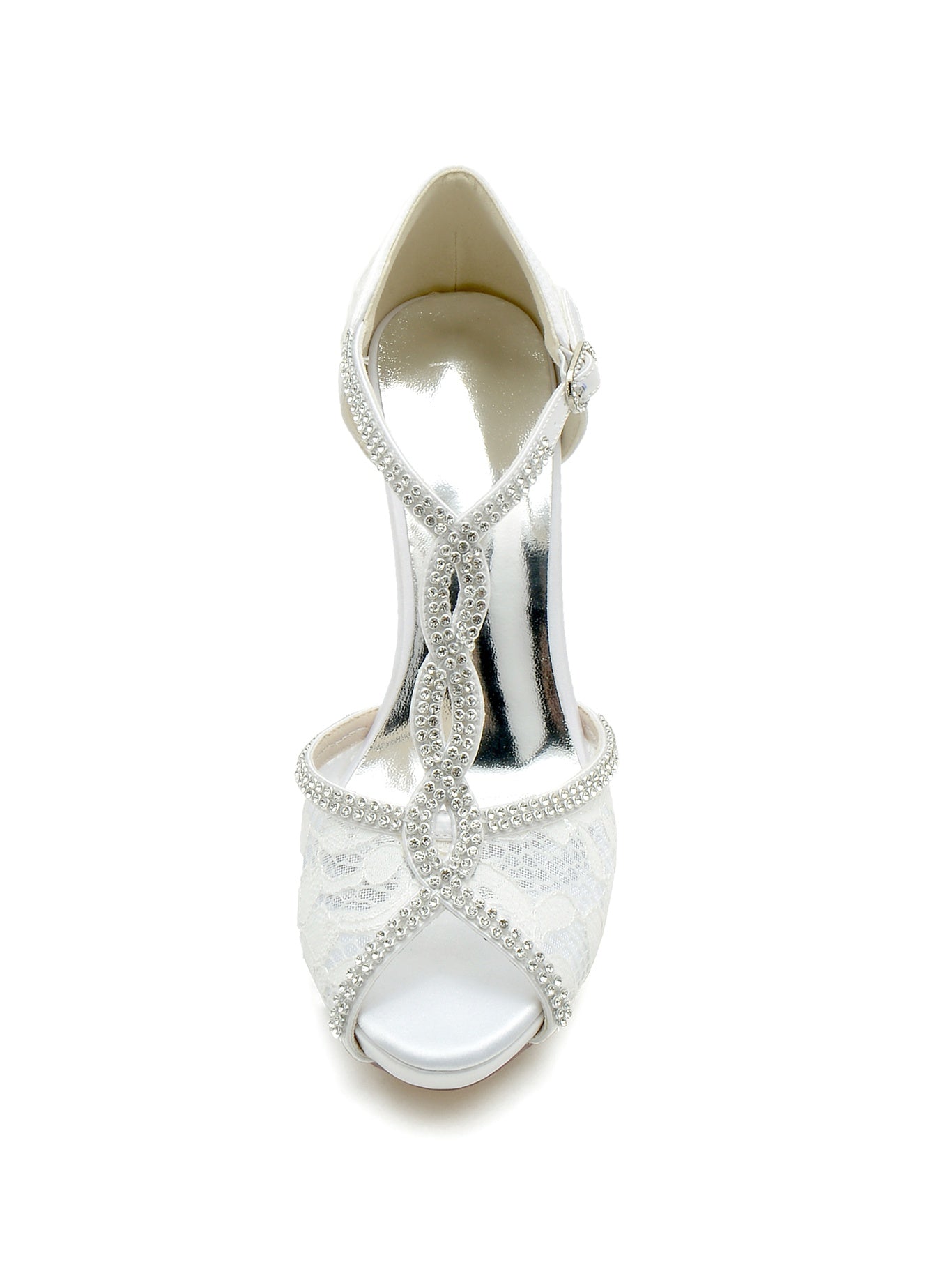 Bridesmaid's Rhinestone High Heel Open Toe Wedding Shoes for Women