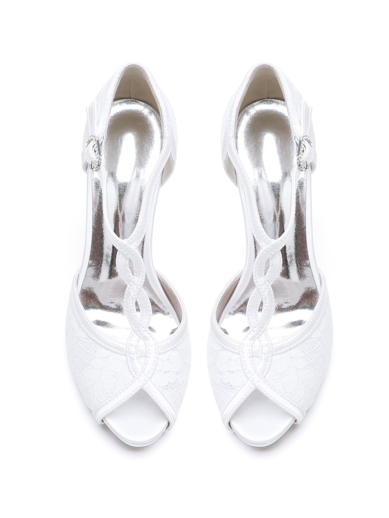 Bridesmaid's Rhinestone High Heel Open Toe Wedding Shoes for Women