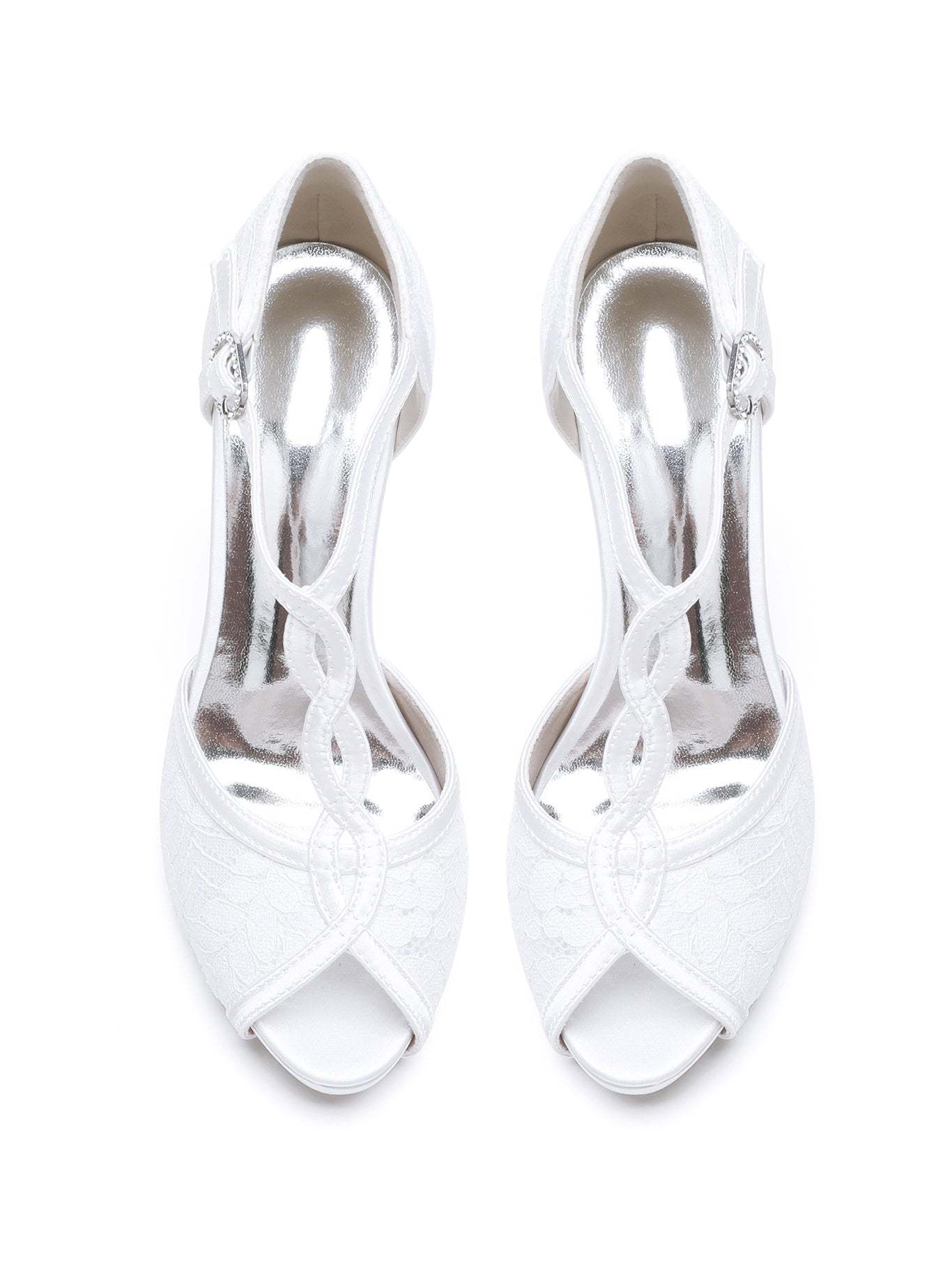 Bridesmaid's Rhinestone High Heel Open Toe Wedding Shoes for Women