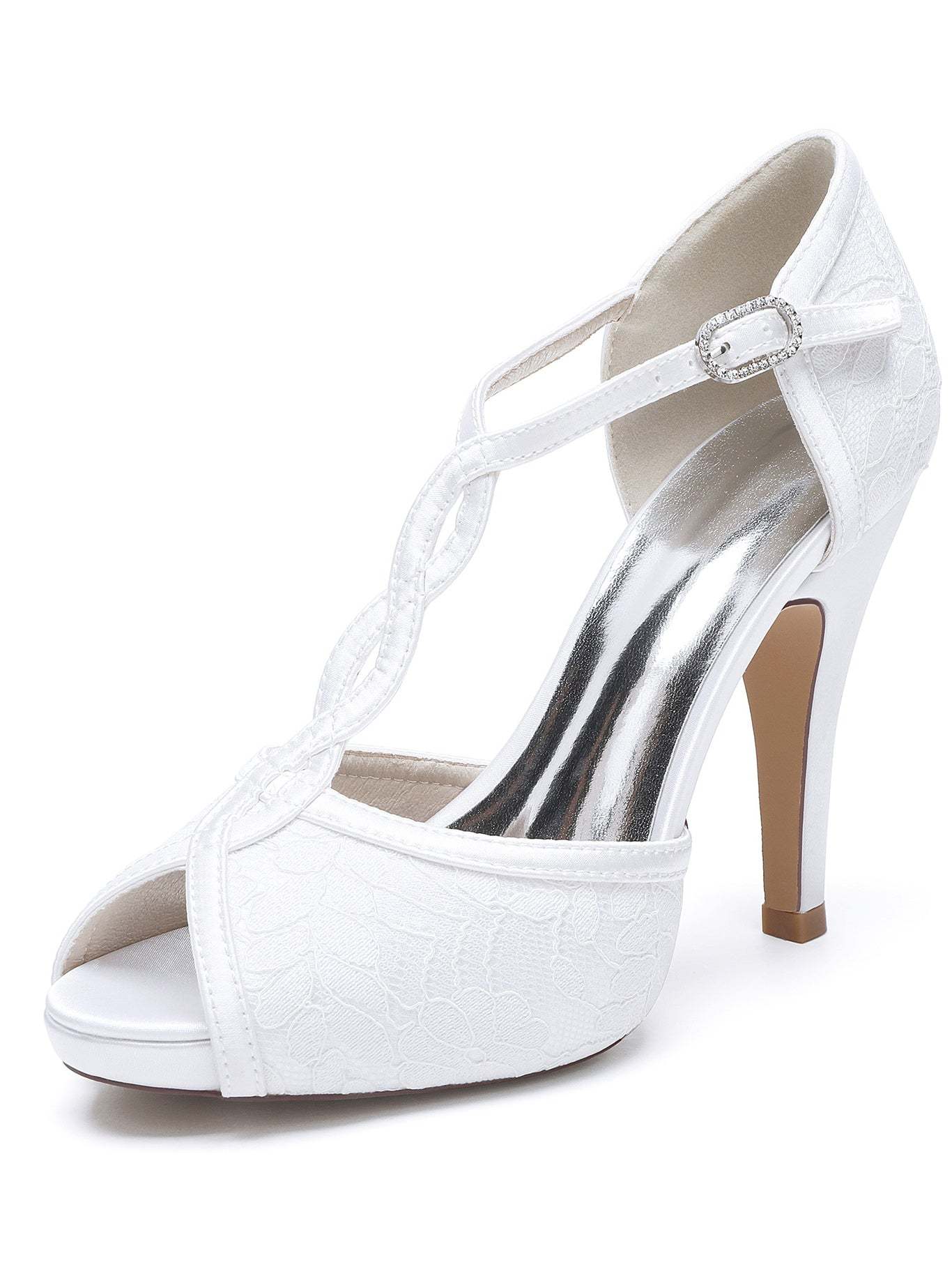 Bridesmaid's Rhinestone High Heel Open Toe Wedding Shoes for Women