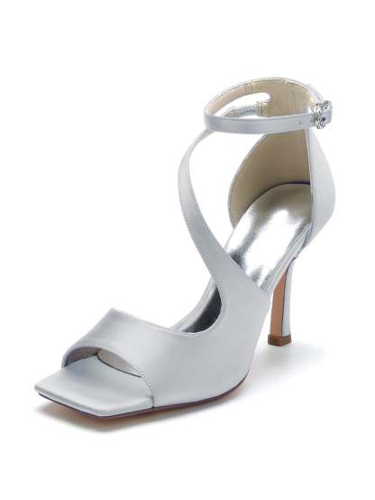 Bridesmaid Wedding Shoes for Women with High Heel and Open Toe