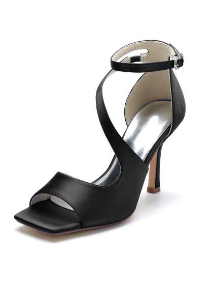 Bridesmaid Wedding Shoes for Women with High Heel and Open Toe