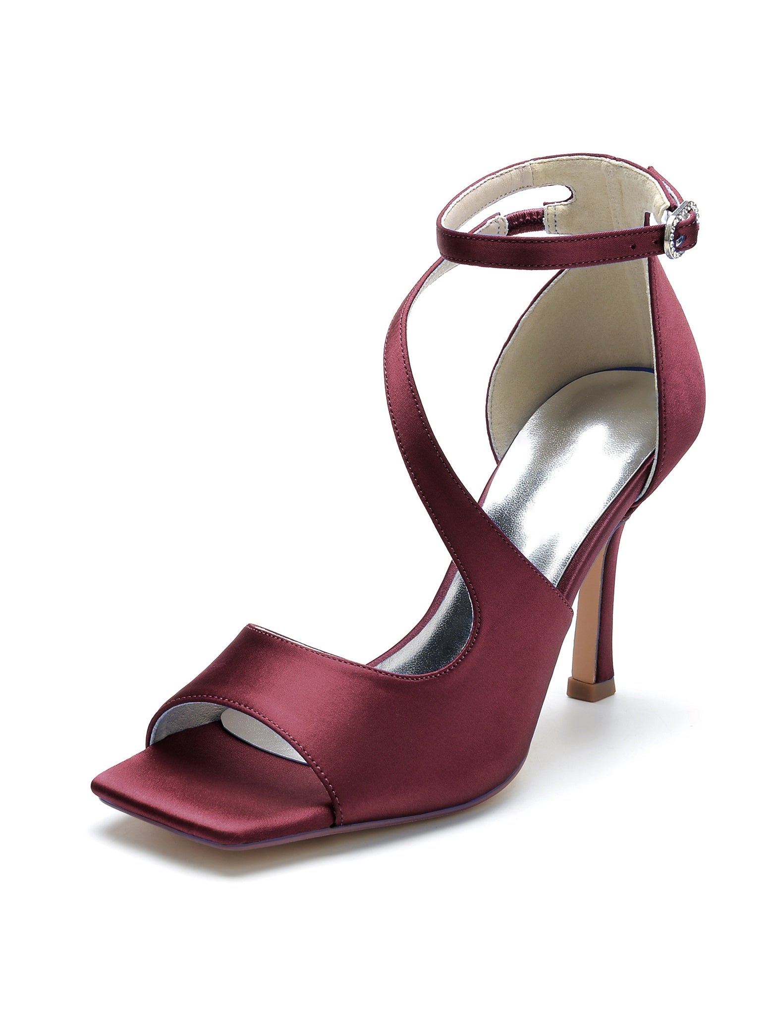 Bridesmaid Wedding Shoes for Women with High Heel and Open Toe