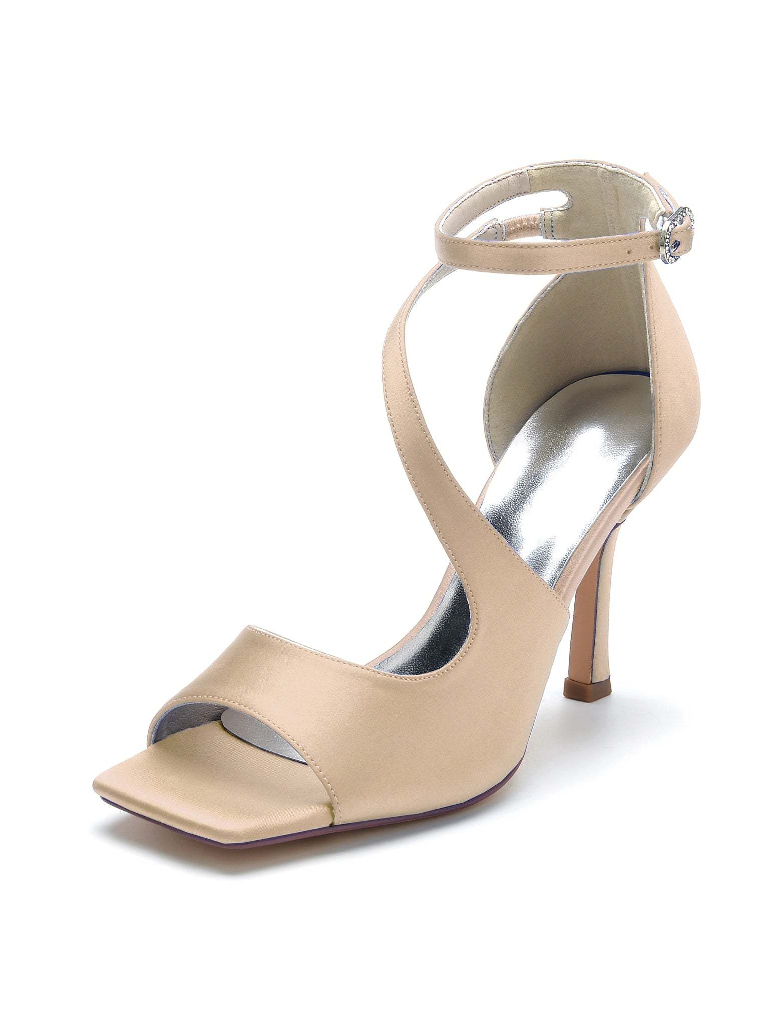 Bridesmaid Wedding Shoes for Women with High Heel and Open Toe