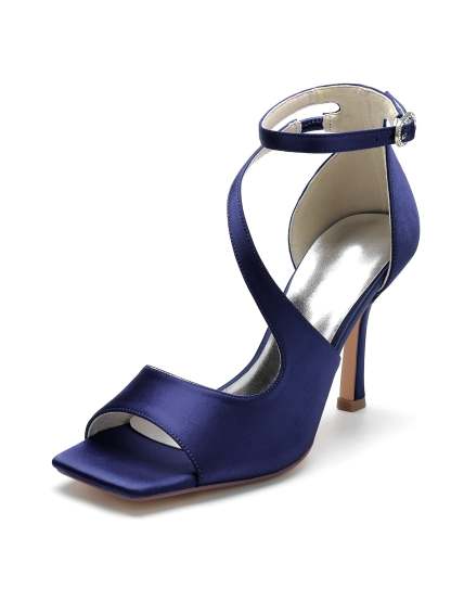 Bridesmaid Wedding Shoes for Women with High Heel and Open Toe