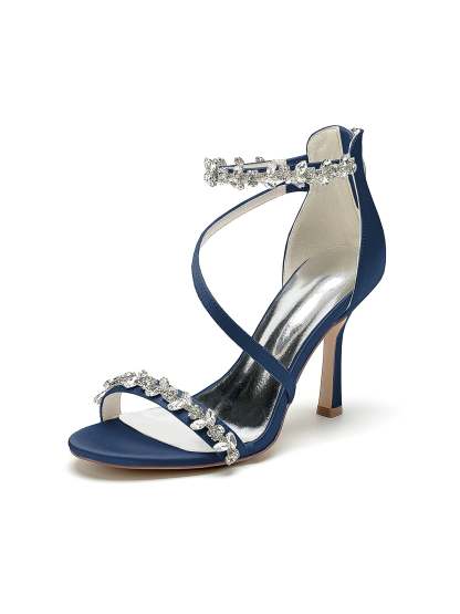 Bridal High Heel Open Toe Shoes with Rhinestones for Women