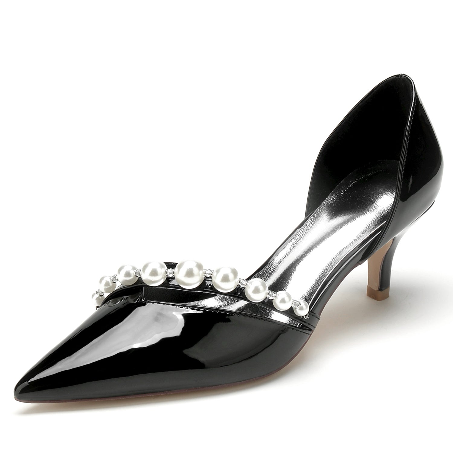 Bridal Shoes for Women in Pearl Patent Leather with Pointed Toe