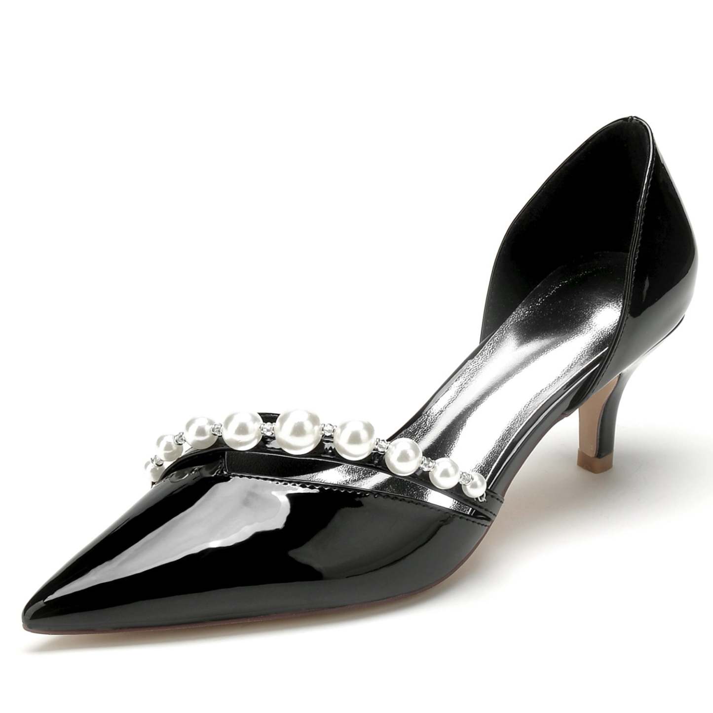 Bridal Shoes for Women in Pearl Patent Leather with Pointed Toe