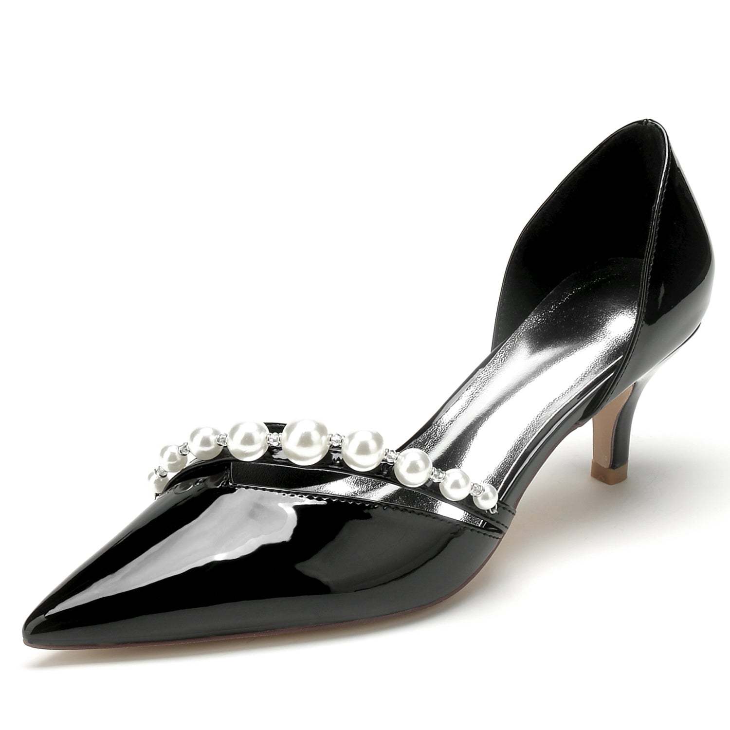 Bridal Shoes for Women in Pearl Patent Leather with Pointed Toe
