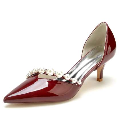 Bridal Shoes for Women in Pearl Patent Leather with Pointed Toe