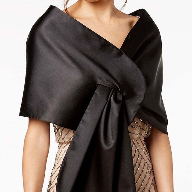 Pure Color Satin Sleeveless Wraps for Wedding Guests