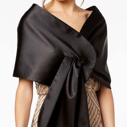 Pure Color Satin Sleeveless Wraps for Wedding Guests