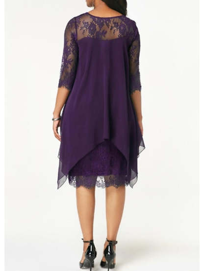 Knee-Length Mother of the Bride Sheath/Column Jewel Neck Dresses