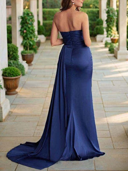 Strapless Floor-length Prom Gown with Sheath/Column Silhouette