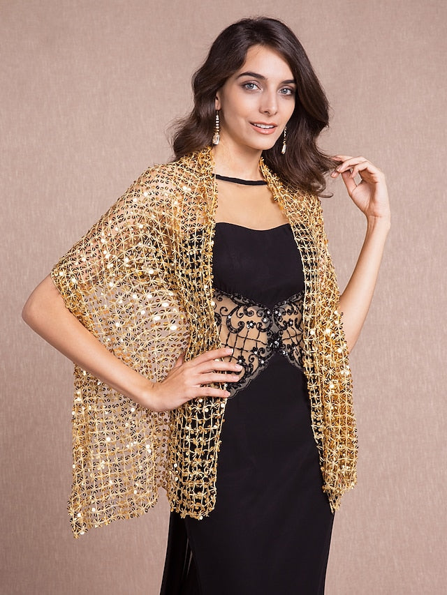 Evening Party Shawls with Sequin for Wedding Guests