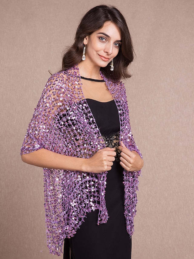 Evening Party Shawls with Sequin for Wedding Guests