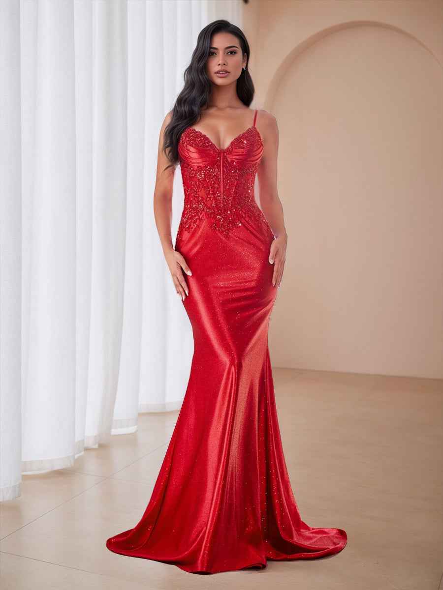 Sparkly Lavender Corset Long Prom Dress with Asymmetrical Applique|s