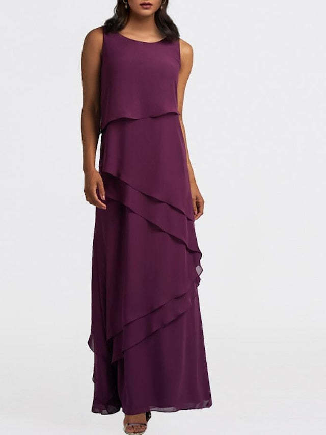 Floor-Length Mother of the Bride Sheath Dress with Matching Jacket