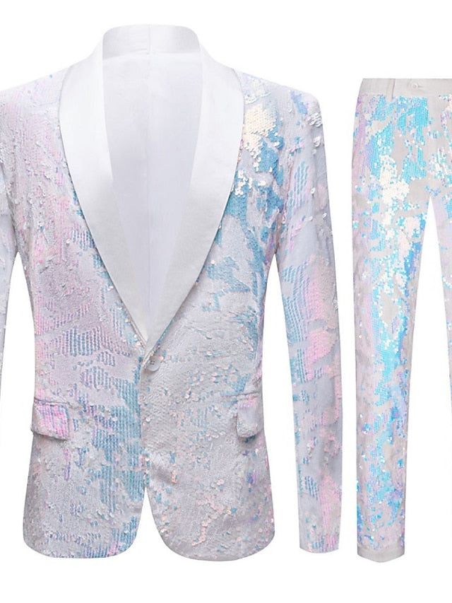 Single-Button Tailored Men's Disco Suit In A Two-Piece Design