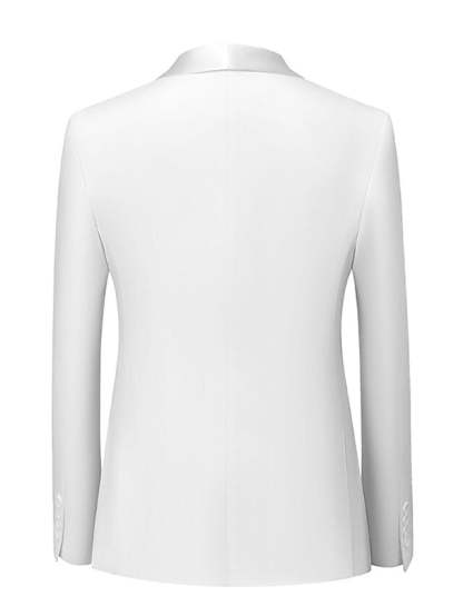 Single-Button Three-Piece Wedding Suit For Men In Standard Fit