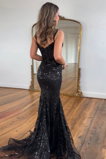 Sparkly Golden Off the Shoulder Mermaid Sequins Long Prom Dress with Slit