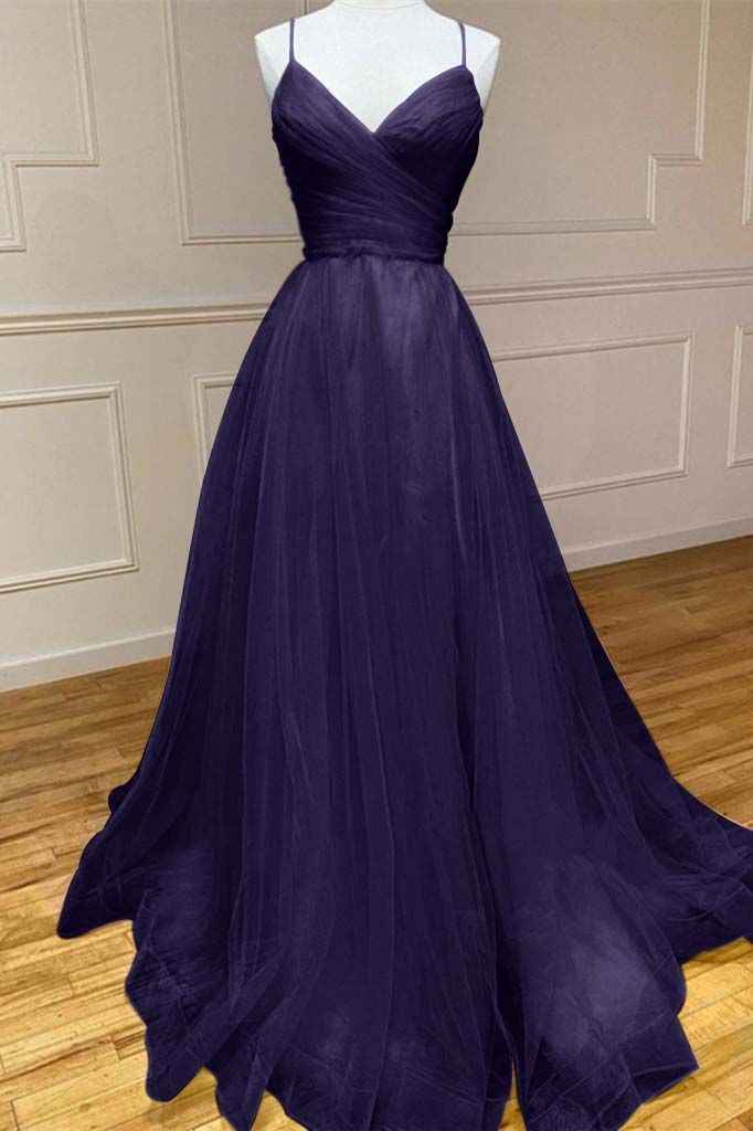 Amazing Yellow Spaghetti Strap Sleeveless V Neck Prom Dress String Back