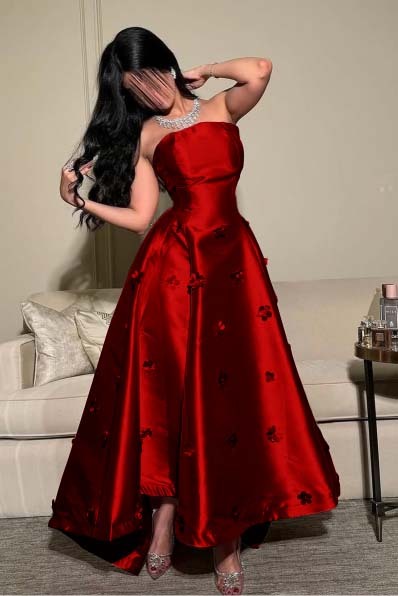 Strapless Sleeveless Long Prom Dress With Pleated Appliques