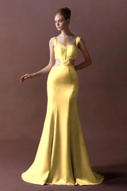 Straps Sleeveless Long Mermaid Prom Dress With Pleated Sequins