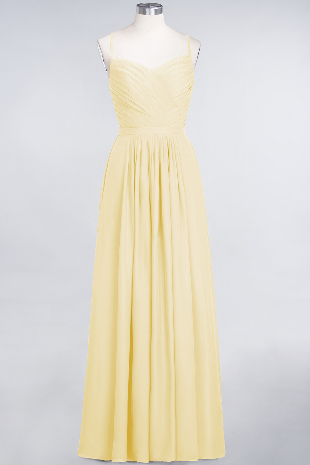 BMbridal Glamorous Spaghetti Straps Sweetheart Ruffle Chiffon Bridesmaid Dress Online-BMbridal