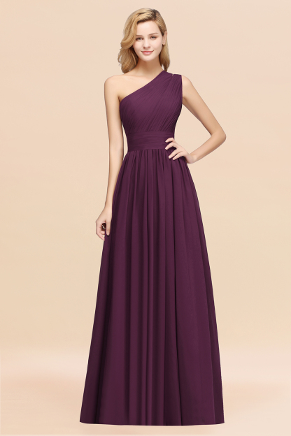 BMbridal Stylish One-shoulder Sleeveless Long Junior Bridesmaid Dresses Affordable-BMbridal