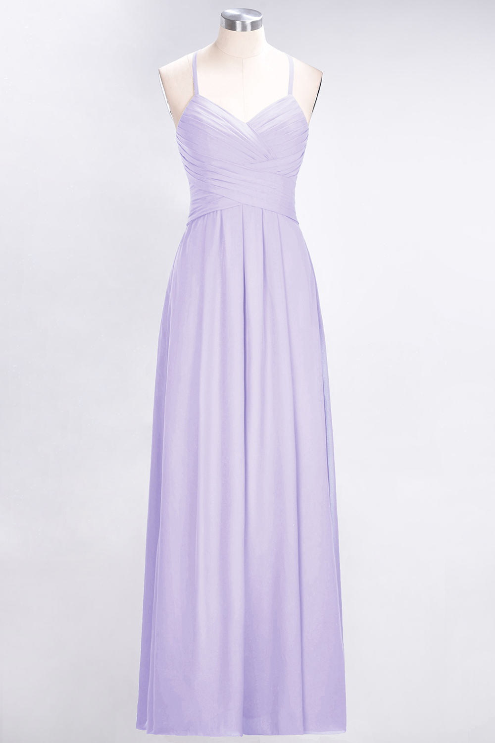 BMbridal Affordable Spaghetti Straps V-Neck Burgundy Chiffon Bridesmaid Dress with Keyhole Back-BMbridal