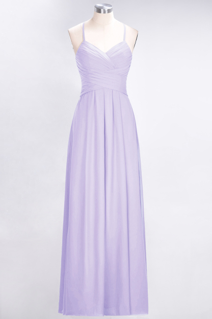 BMbridal Affordable Spaghetti Straps V-Neck Burgundy Chiffon Bridesmaid Dress with Keyhole Back-BMbridal