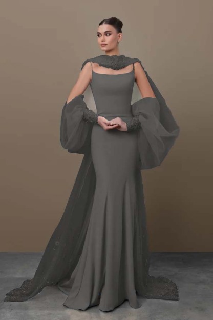 Spaghetti Strap Sleeveless Long Mermaid Prom Dress With Sequins