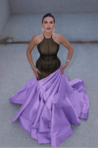 Stunning Halter Sleeveless Long Mermaid Prom Dress With Pleated