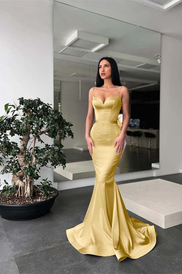 Charming Sage Spaghetti Strap Sleeveless Long Mermaid Prom Dress With Belt