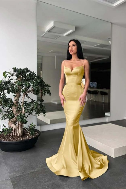 Charming Sage Spaghetti Strap Sleeveless Long Mermaid Prom Dress With Belt