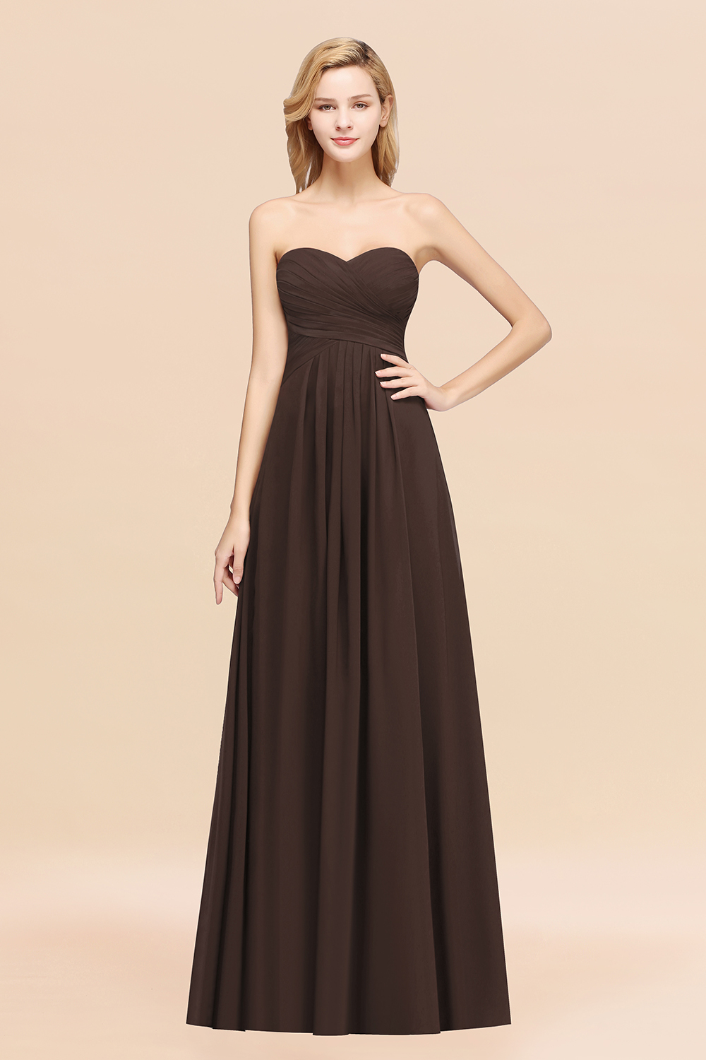 BMbridal Vintage Sweetheart Long Grape Affordable Bridesmaid Dresses Online-BMbridal