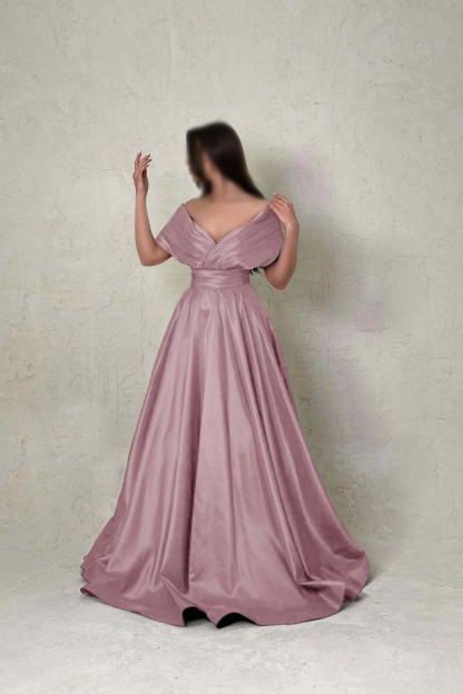 Off the Shoulder Sleeveless A Line Long Prom Dress With Pleated