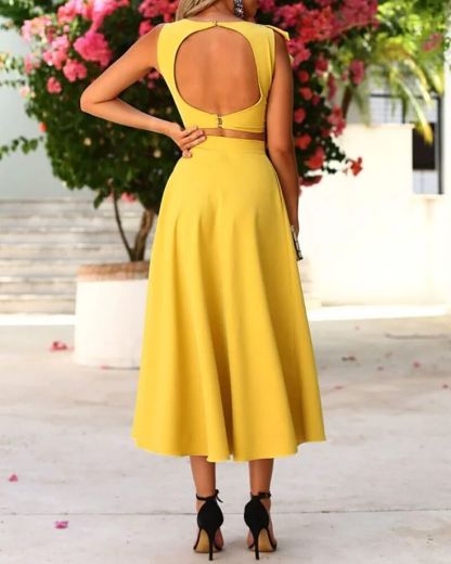 Princess Scoop A-Line Tea-Length Prom Dresses