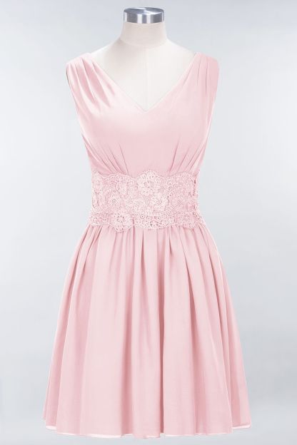 BMbridal Pretty V-Neck Short Sleeveless Lace Bridesmaid Dresses Online-BMbridal