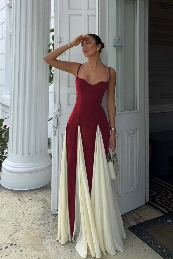 Sweetheart Spaghetti Strap Sleeveless Long Prom Dress With Ruffles